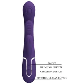 PRETTY LOVE - SHANIA TRIPLE VIBRADOR RABBIT MULTIFUNCIÓN MORADO