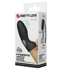 PRETTY LOVE - ALAN SILICONE FINGER VIBRATOR BLACK