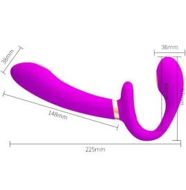 PRETTY LOVE - THUNDERBIRD DOUBLE VIBRATEUR STRAP-ON TÉLÉCOMMANDE VIOLET