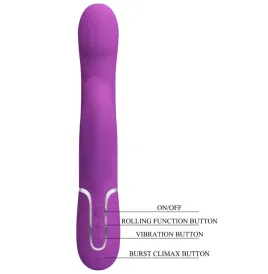 PRETTY LOVE - VIBRADOR and ESTIMULADOR MULTIFUNCIÓN 4 EN 1 MORADO