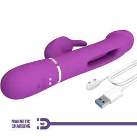 PRETTY LOVE - KAMPAS VIBRATEUR LAPIN MULTIFONCTION 3 EN 1 VIOLET