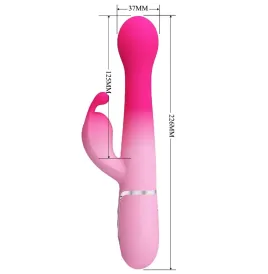 PRETTY LOVE - VIBRATEUR LAPIN MULTIFONCTION 3 EN 1 DEJON ROSE
