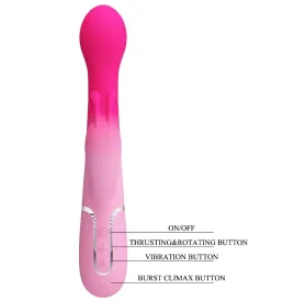 PRETTY LOVE - DEJON 3 IN 1 MULTIFUNCTION RABBIT VIBRATOR PINK