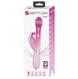 PRETTY LOVE - VIBRATEUR LAPIN MULTIFONCTION 3 EN 1 DEJON ROSE