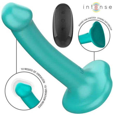 INTENSE - KATIE VIBRATORE CON VENTOSA 10 VIBRAZIONI TELECOMANDO BLU
