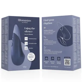 WOMANIZER - VIBE LAY-ON SILENT VIBRATOR DUNKELBLAU