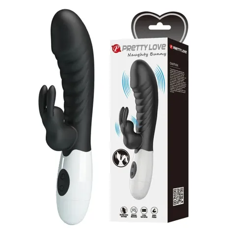PRETTY LOVE - VIBRATORE A CONIGLIO NAUGHTY BUNNY CON 30 FUNZIONI NERO