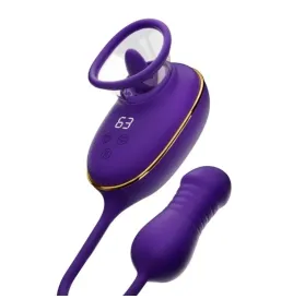 SHE.E.O - STRUMENTO DI ASPIRAZIONE CLITORIDEA CON EFFETTO LECCHIO E STIMOLATORE ANALE VIOLA