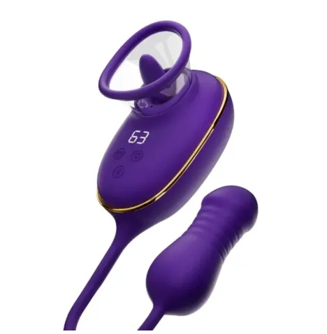 SHE.E.O - STRUMENTO DI ASPIRAZIONE CLITORIDEA CON EFFETTO LECCHIO E STIMOLATORE ANALE VIOLA