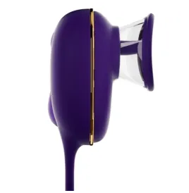 SHE.E.O - STRUMENTO DI ASPIRAZIONE CLITORIDEA CON EFFETTO LECCHIO E STIMOLATORE ANALE VIOLA