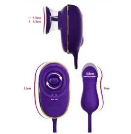SHE.E.O - STRUMENTO DI ASPIRAZIONE CLITORIDEA CON EFFETTO LECCHIO E STIMOLATORE ANALE VIOLA