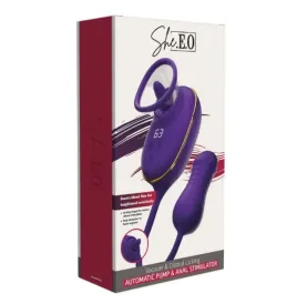 SHE.E.O - STRUMENTO DI ASPIRAZIONE CLITORIDEA CON EFFETTO LECCHIO E STIMOLATORE ANALE VIOLA