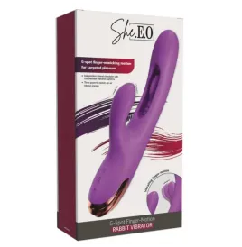 SHE.E.O - VIBRATORE PER IL PUNTO G A FORMA DI CONIGLIO CON MOVIMENTO DIGITALE VIOLA