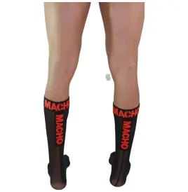 MACHO - CALZINI SOTTILI TAGLIA UNICA NERO-ROSSO