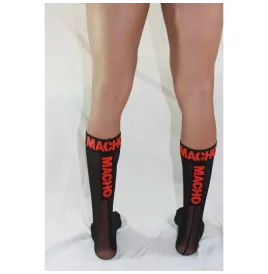 MACHO - CHAUSSETTES FINES TAILLE UNIQUE NOIR-ROUGE
