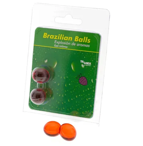 TALOKA - 2 BOULES BRÉSILIENNES GEL INTIME FRAISE