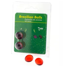 TALOKA - 2 BRAZILIAN BALLS STRAWBERRY and CHOCOLATE INTIMATE GEL