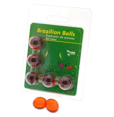 TALOKA - 5 BRASILIANISCHE KUGELN, ERDBEERE UND KIRSCH-INTIM-GEL