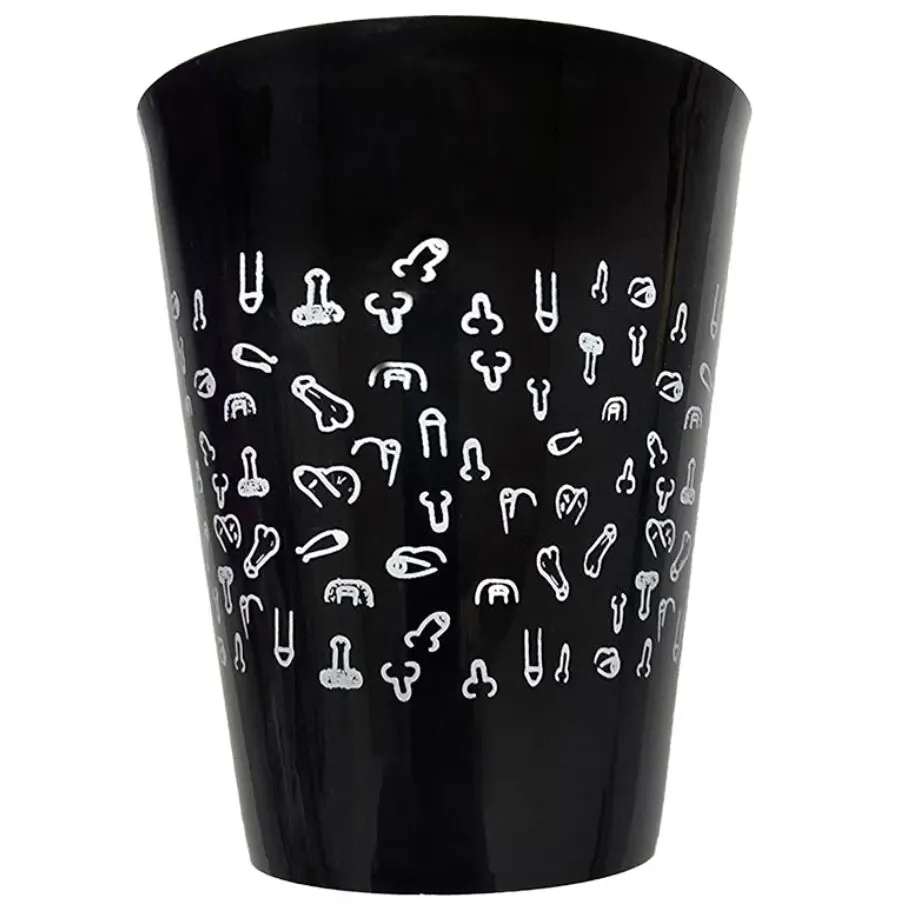 DIABLO PICANTE - BLACK CUP 500 ML WITH WHITE PENISES DIABLO PICANTE - BLACK CUP 500 ML WITH WHITE PENISES