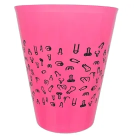 DIABLO PICANTE - VASO FUSCIA 500 ML CON PENES NEGROS