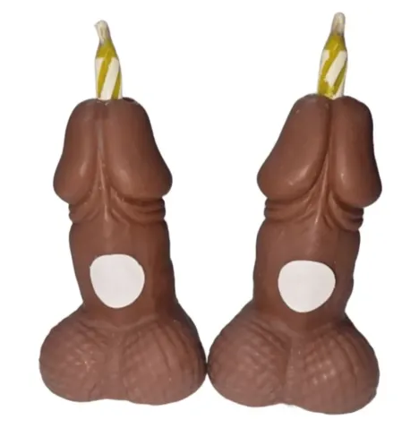 DIABLO PICANTE - PENIS BIRTHDAY NUMBER CANDLES DARK TONE 2 UNITS