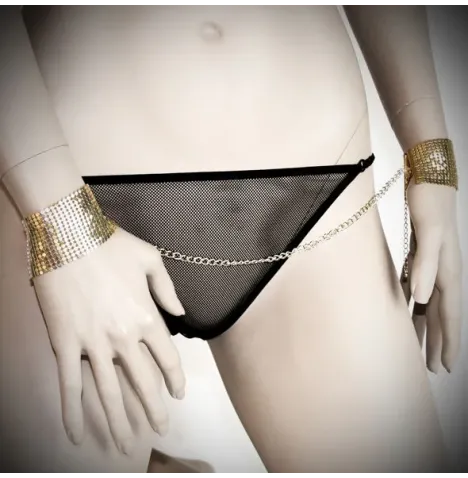 BIJOUX INDISCRETS - DÃSIR MÃTALLIQUE MANETTE IN RETE DI METALLO DORATO