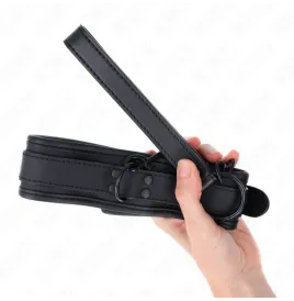 KINK - NEOPRENE BONDAGE COLLAR MODEL 1 WITH BELT 78 CM ADJUSTABLE 37.5 X 49.5 CM