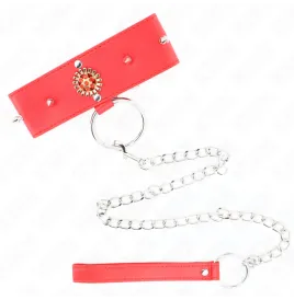 KINK - RED DIAMOND NECKLACE WITH BELT 65 CM AJDUSTABLE 35-51 CM X 7 CM