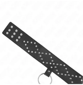 KINK - NECKLACE 65 CM WITH LEASH WITH SILVER STUDS MODEL 3 ADJUSTABLE 36-43 CM X 5 CM