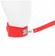 KINK - NECKLACE WITH LEASH 116 CM WITH SILVER STUDS MODEL 4 RED ADJUSTABLE 40-48 CM X 6 CM