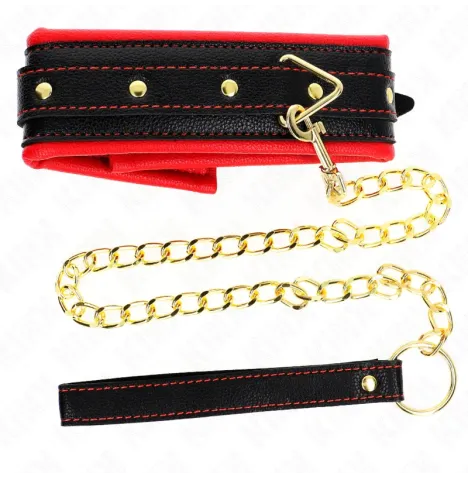 KINK - COLLIER AVEC BRACELET IMITATION CUIR ÉPONGE MODÈLE 2 RÉGLABLE 37-54 CM X 3 CM