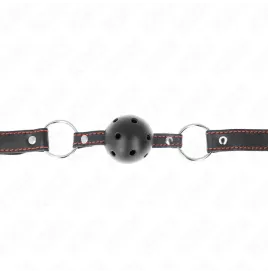 KINK - BALL GAG HOLLOW HARD NERO MODELLO 2 65 x 2,5 CM
