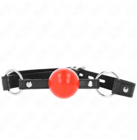 KINK - BALL 4 CM KNEBEL MIT SCHLOSS ROTER BALL SCHWARZER GURT 60 x 2 CM