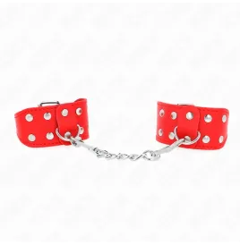 KINK - ARMBÄNDER MIT DOPPELTER REIHE VERSTELLBARER NIETEN ROT
