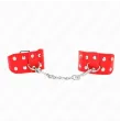 KINK - MUÑEQUERAS CON DOBLE LÍNEA DE TACHUELAS AJUSTABLE ROJO
