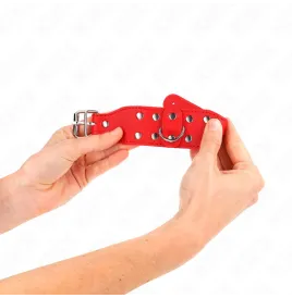 KINK - WRISTBANDS WITH DOUBLE LINE OF ADJUSTABLE STUDS RED