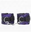 KINK - ATTENTES-POIGNETS COURTES EN DENTELLE DE VELOURS ET RELIURE EN NYLON VIOLET - NOIR 23 X 6,5 CM