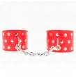 KINK - APPAREILS DE RETENUE POIGNETS AVEC FERMETURE PRESSION PLEINE DE RIVETS ROUGE AJUSTABLE 19-24 CM X 5,5 CM
