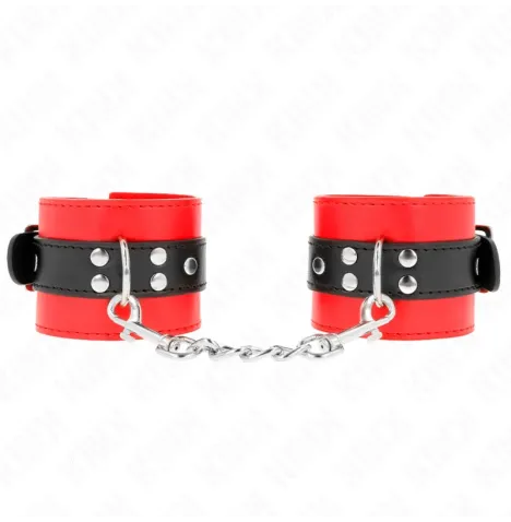 KINK - WRIST RESTRAINTS RED WITH BLACK BELT ADJUSTABLE 17-28 CM X 6 CM