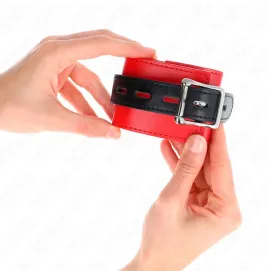 KINK - WRIST RESTRAINTS RED WITH BLACK BELT ADJUSTABLE 17-28 CM X 6 CM