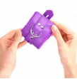 KINK - POLSINI IMBOTTITI IN PELLICCIA CON FORI QUADRI VIOLA E CINTURA VIOLA REGOLABILE 17-29 CM X 6 CM