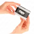KINK - SCHWARZE HANDGELENKFESSELN MIT WEISSER DEKORIERTER SPITZE, VERSTELLBAR 20-23 CM X 5,5 CM