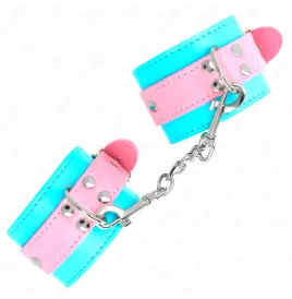 KINK - SÜßE HANDGELENKFESSELN BLAU-ROSA VERSTELLBAR 16-28 CM X 5 CM