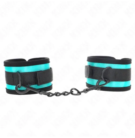 KINK - TENUTA DA POLSO IN NYLON CON GANCIO E LOOP NERO-BLU REGOLABILE 18-32 CM X 5 CM