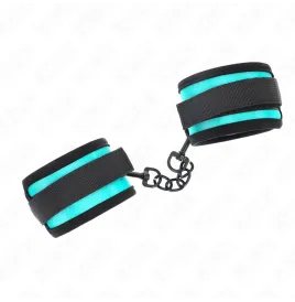 KINK - TENUTA DA POLSO IN NYLON CON GANCIO E LOOP NERO-BLU REGOLABILE 18-32 CM X 5 CM