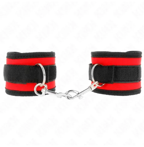 KINK - MUÑEQUERAS NYLON ROJO-NEGRO MODELO 2 AJUSTABLE 18-35 CM X 6 CM