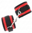 KINK - NYLON BIND HOOKandLOOP WRIST RESTRAINTS RED-BLACK MODEL 2 ADJUSTABLE 18-35 CM X 6 CM