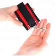 KINK - NYLON BIND HOOKandLOOP WRIST RESTRAINTS RED-BLACK MODEL 2 ADJUSTABLE 18-35 CM X 6 CM