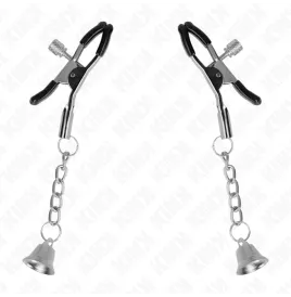 KINK - SILVER BELL PENDANT NIPPLE CLAMPS 6 CM