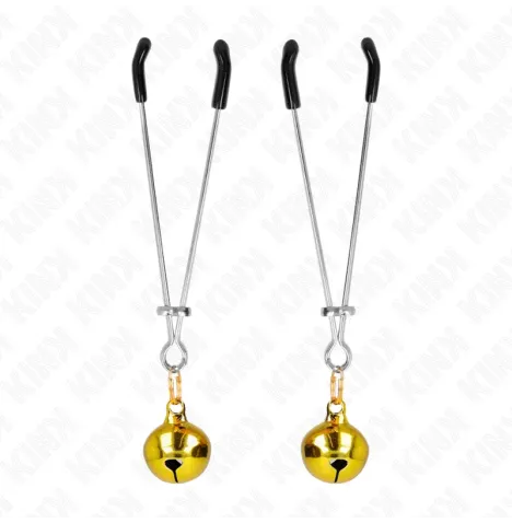 KINK - DÜNNE GLOCKEN-NIPPELKLAMMERN GOLD 7 CM
